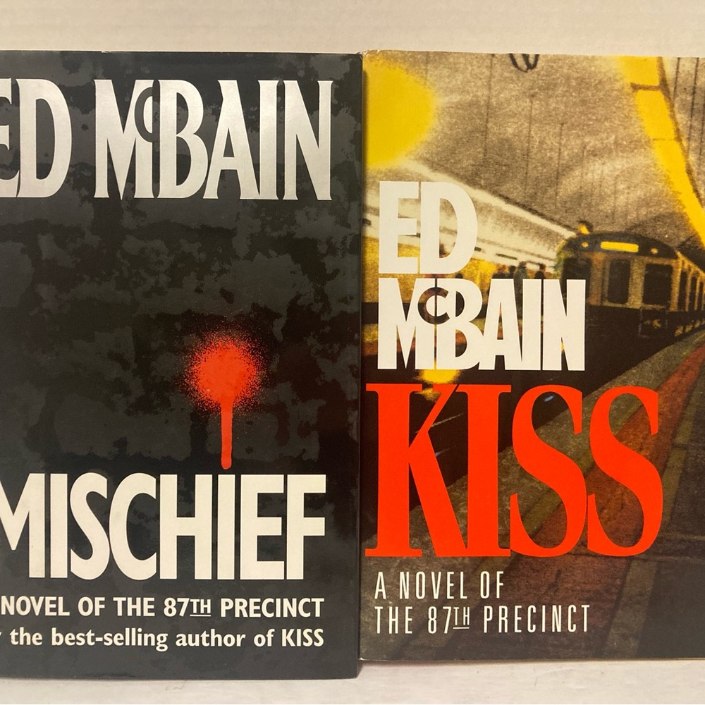 Lot of 2 Ed McBain Hardcover Books DJ Kiss Mischief 1st Edition